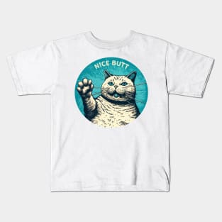 Nice Butt, Cute Chonky Cat Kids T-Shirt